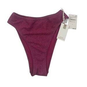 NWT Good American Metallic Hawiian Pink Bikini Bottom 0